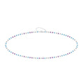 Pulsera de Cristales en Tonos Pastel en Acero Inoxidable - Plateado sobre fondo blanco
