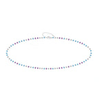 Pulsera de Cristales en Tonos Pastel en Acero Inoxidable - Plateado sobre fondo blanco
