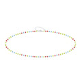Pulsera de Cristales Multicolor en Acero Inoxidable - Plateado sobre fondo blanco