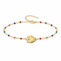 Pulsera Multicolor con Búho en Acero Inoxidable sobre fondo blanco