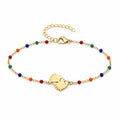 Pulsera Multicolor con Huella de Pie en Acero Inoxidable sobre fondo blanco