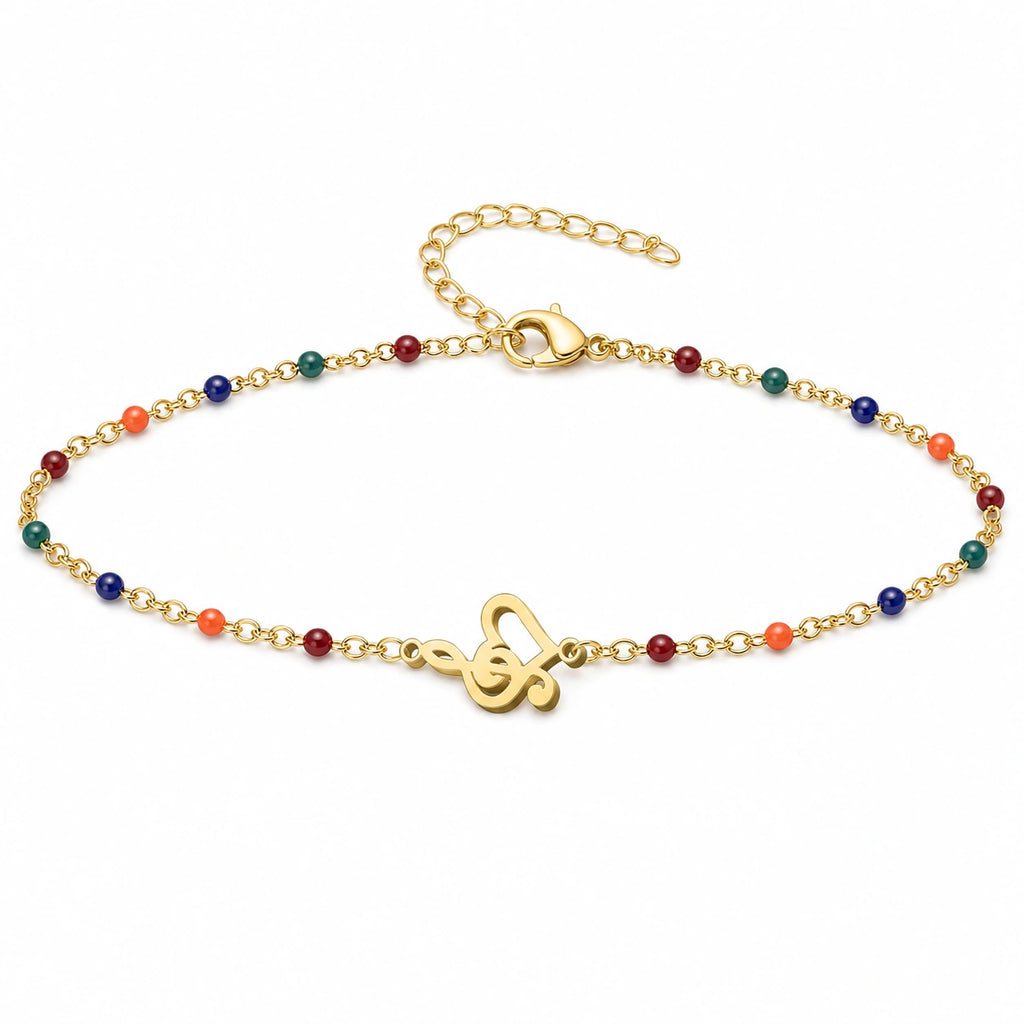 Pulsera Multicolor con Nota Musical en Acero Inoxidable sobre fondo blanco