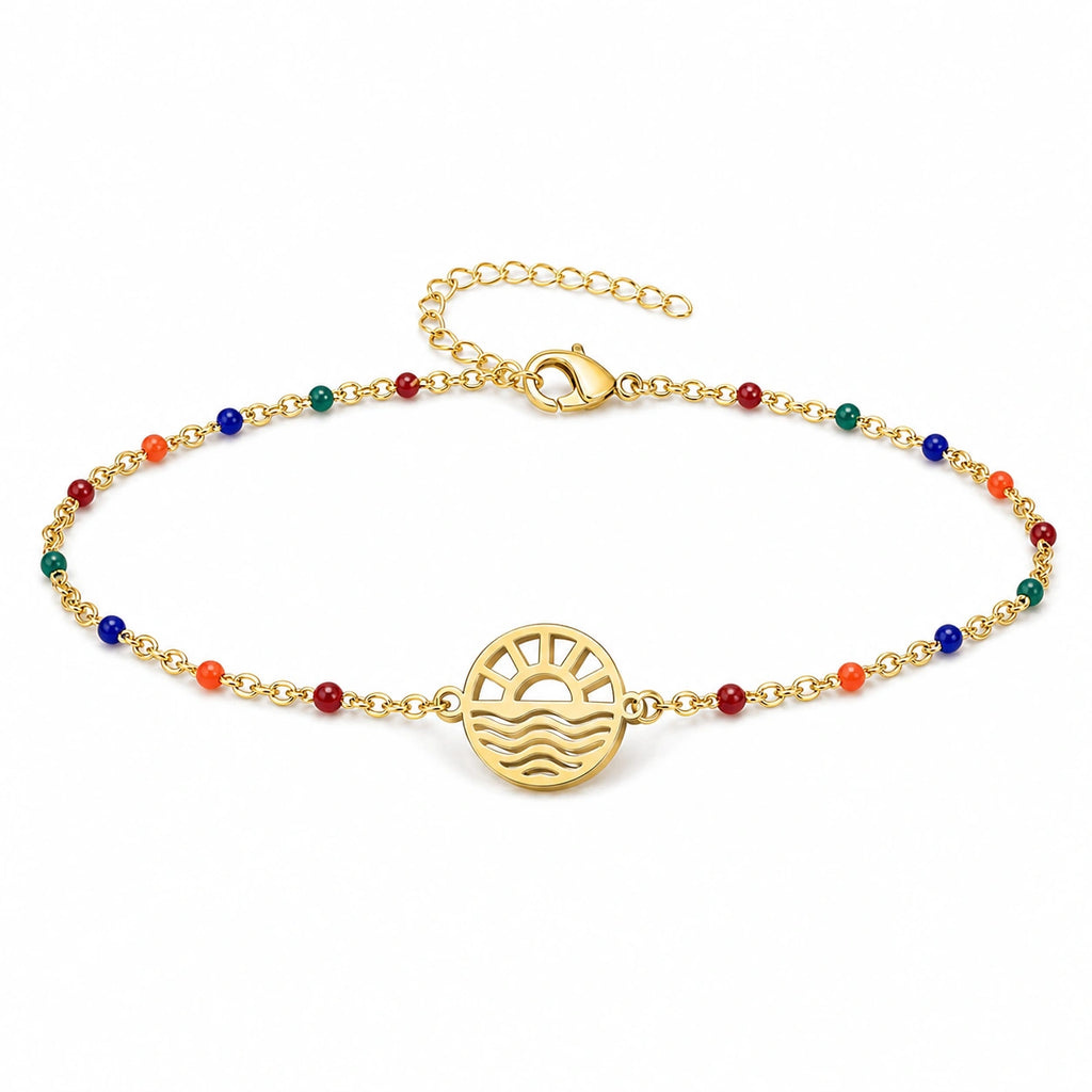 Pulsera Multicolor con Amanecer en Acero Inoxidable sobre fondo blanco