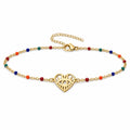 Pulsera Multicolor con Ojo Turco en Corazón sobre fondo blanco