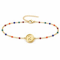 Pulsera Multicolor con Yin Yang en Acero Inoxidable sobre fondo blanco