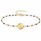 Pulsera Multicolor con Yin Yang en Acero Inoxidable sobre fondo blanco