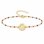 Pulsera Multicolor con Mapa del Mundo en Acero Inoxidable sobre fondo blanco