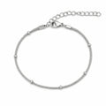 Pulsera de Cadena con Bolitas en Acero Inoxidable - Plateado sobre fondo blanco