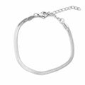 Pulsera de Cadena Serpiente de 3 mm en Acero Inoxidable - Plateado sobre fondo blanco