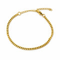 Pulsera de Cadena Barbada de 3 mm en Acero Inoxidable - Dorado sobre fondo blanco