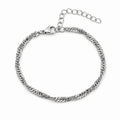 Pulsera de Cadena Trenzada de 3 mm en Acero Inoxidable - Plateado sobre fondo blanco