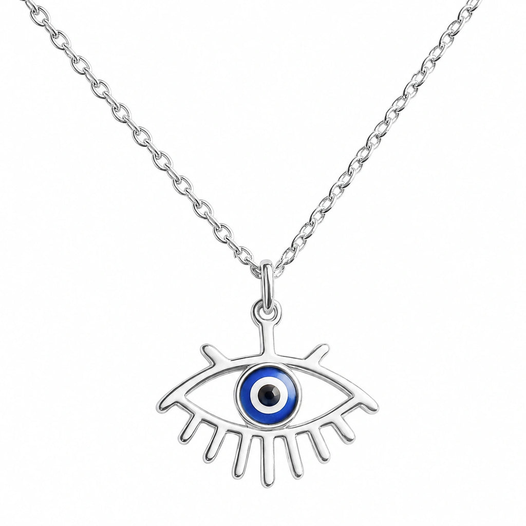 Collar con Ojo Turco en Acero Inoxidable sobre fondo blanco