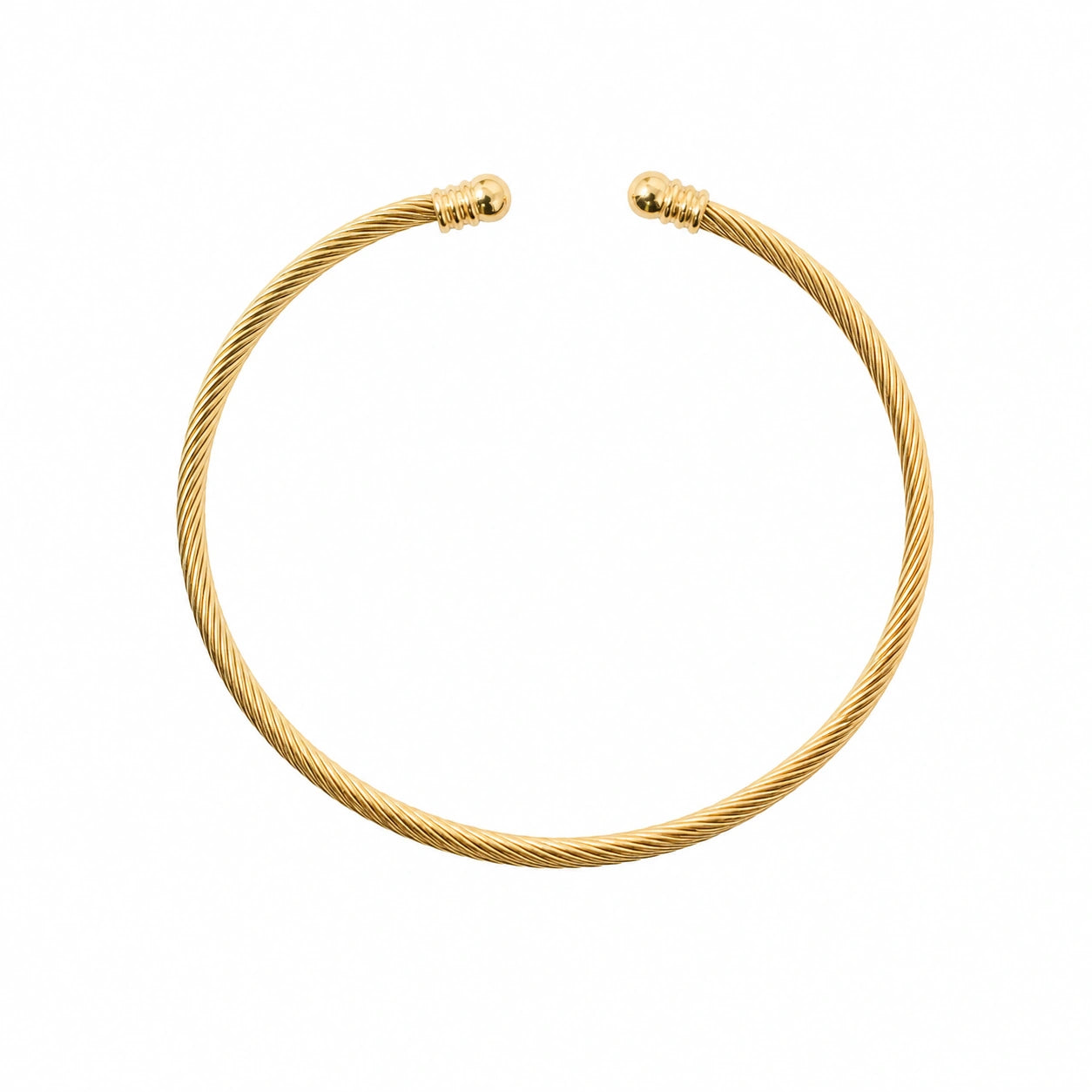 Brazalete Malla Flexible en Acero Inoxidable - Dorado sobre fondo blanco