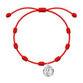 Pulsera 7 Nudos Yin Yang Acero - Plateado sobre fondo blanco