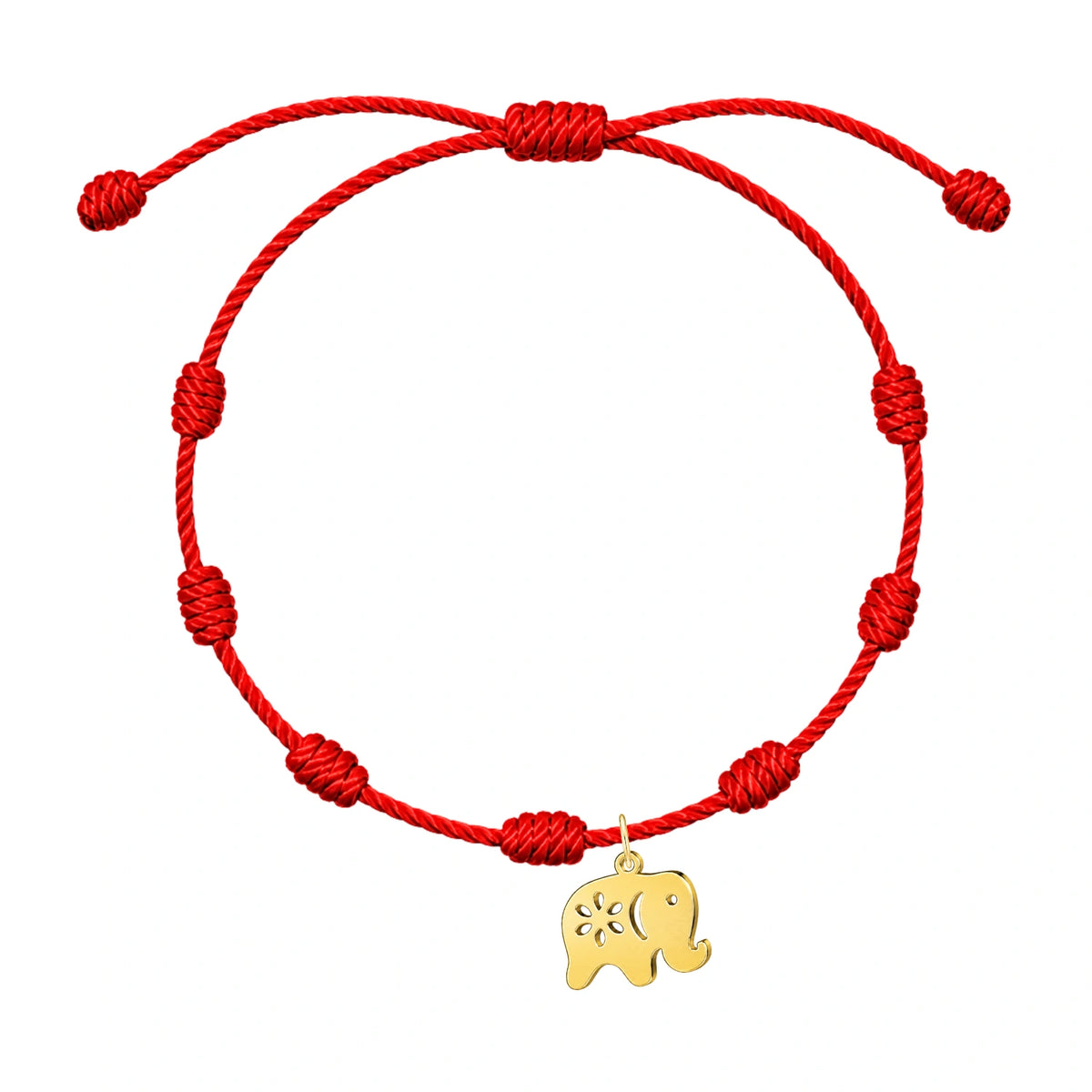 Pulsera 7 Nudos Elefante Acero - Dorado sobre fondo blanco