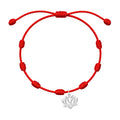 Pulsera 7 Nudos con Flor de Loto en Acero sobre fondo blanco