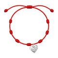 Pulsera 7 Nudos con Ojo Turco en Forma de Corazón Acero - Plateado sobre fondo blanco