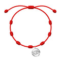 Pulsera 7 Nudos con Ojo Turco Calado en Acero - Plateado sobre fondo blanco