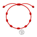 Pulsera 7 Nudos con Símbolo Om en Acero sobre fondo blanco