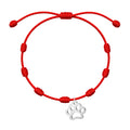 Pulsera 7 Nudos Huella de Gato Acero - Plateado sobre fondo blanco