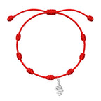 Pulsera 7 nudos con Luna color Plateado sobre fondo blanco