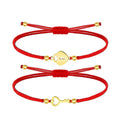 Pulsera de Hilo Encerado con Llave y Candado en Acero Inoxidable sobre fondo blanco