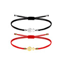 Pulsera de Hilo Encerado con Símbolos Masculino y Femenino sobre fondo blanco