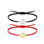 Pulsera de Hilo con Silueta Infantil en Acero Inoxidable