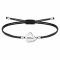 Pulsera de Hilo Encerado con Mapa de Sevilla en Acero Inoxidable sobre fondo blanco
