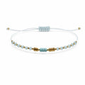 Pulsera de Piedras Naturales con Cuenta Tubular - Verde Menta sobre fondo blanco