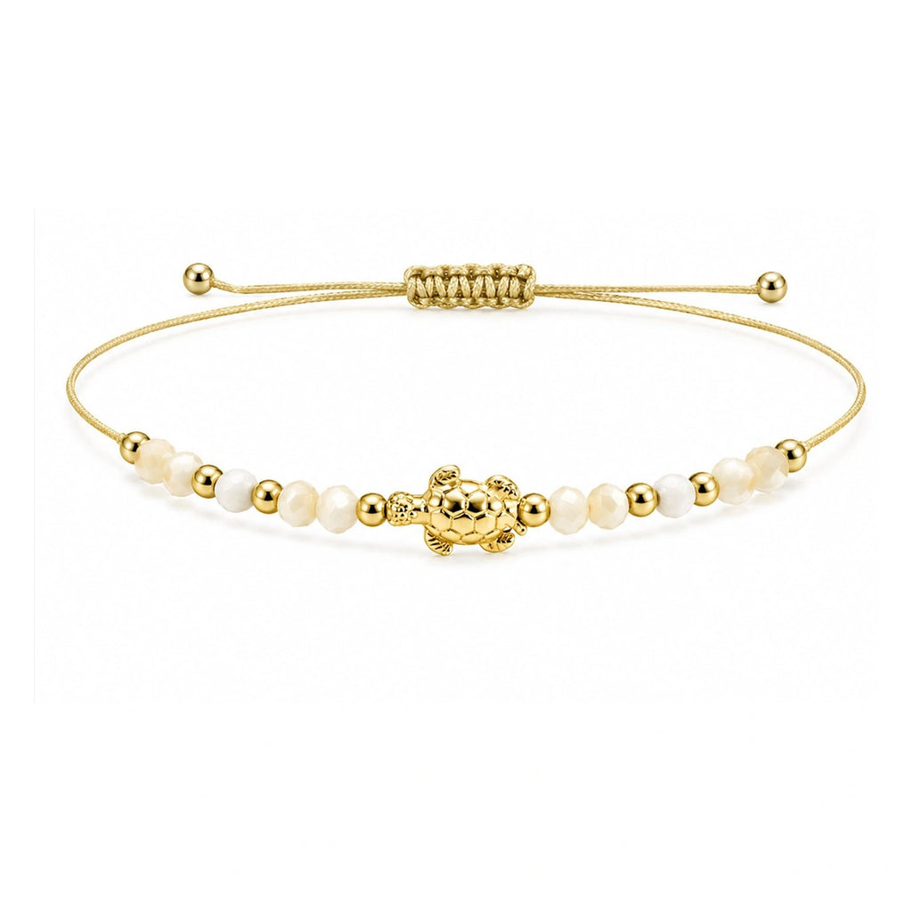 Pulsera de Cristales con Tortuga sobre fondo blanco