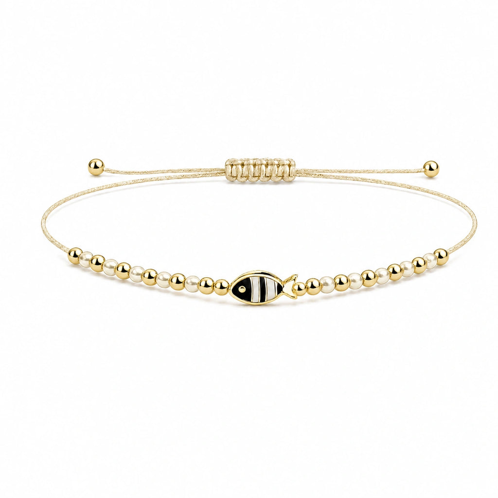 Pulsera de Cuentas con Pez sobre fondo blanco