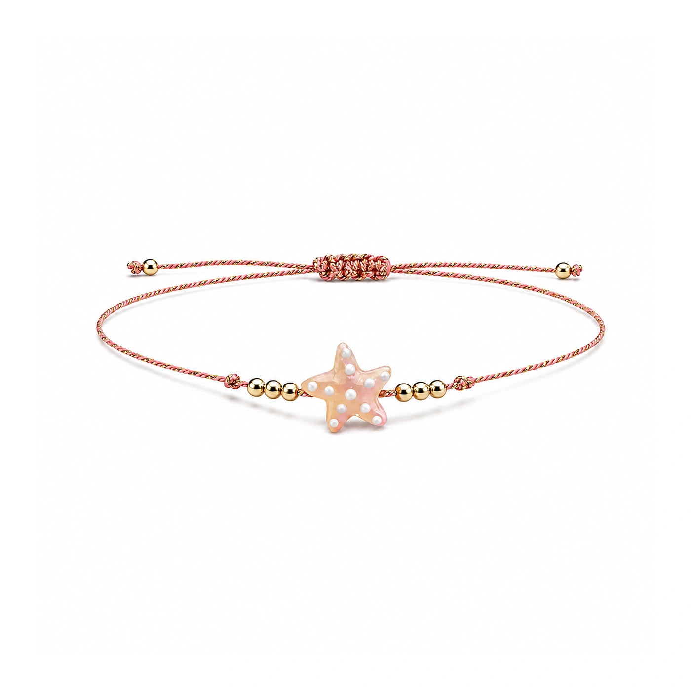 Pulsera de Hilo con Estrella de Mar sobre fondo blanco