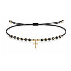 Pulsera de Cristales con Cruz sobre fondo blanco