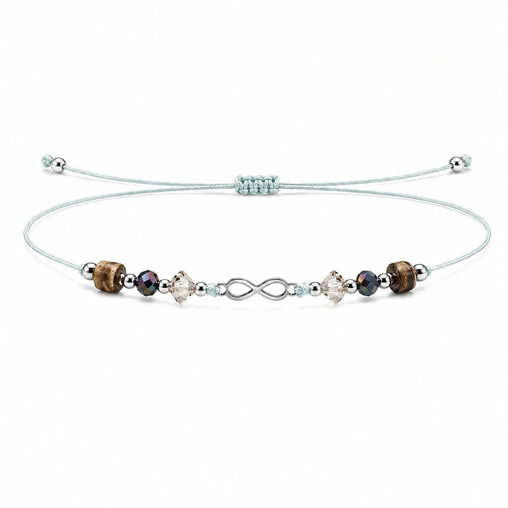 Pulsera de Piedras Naturales con Infinito sobre fondo blanco