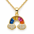 Collar con arco de colores y nubes: detalle frontal