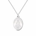 Colgante Medalla Virgen de Covadonga en Acero Inoxidable sobre fondo blanco