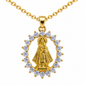 Collar Virgen Guadalupe Dorado sobre fondo blanco - 25758
