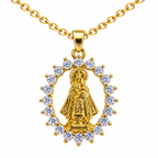 Collar Virgen Guadalupe Dorado sobre fondo blanco - 25758