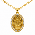 Collar Virgen Guadalupe Dorado sobre fondo blanco - 25760