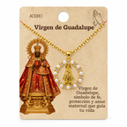 Collar Virgen Guadalupe Dorado con tarjeta - 25762