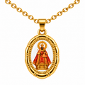 Collar Virgen Guadalupe Dorado sobre fondo blanco - 25764
