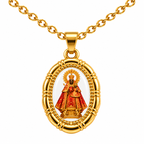 Collar Virgen Guadalupe Dorado sobre fondo blanco - 25764