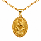 Collar Virgen Guadalupe Dorado sobre fondo blanco - 25766