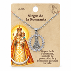 Collar Virgen Fuensanta Plateado con tarjeta - 25768