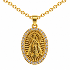Collar Virgen Fuensanta Dorado sobre fondo blanco - 25771