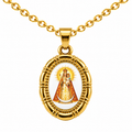 Collar Virgen Fuensanta Dorado sobre fondo blanco - 25775