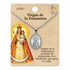 Collar Virgen Fuensanta Plateado con tarjeta - 25776