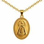 Collar Virgen Fuensanta Dorado sobre fondo blanco - 25777