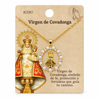 Collar Virgen Covadonga Dorado con tarjeta - 25784